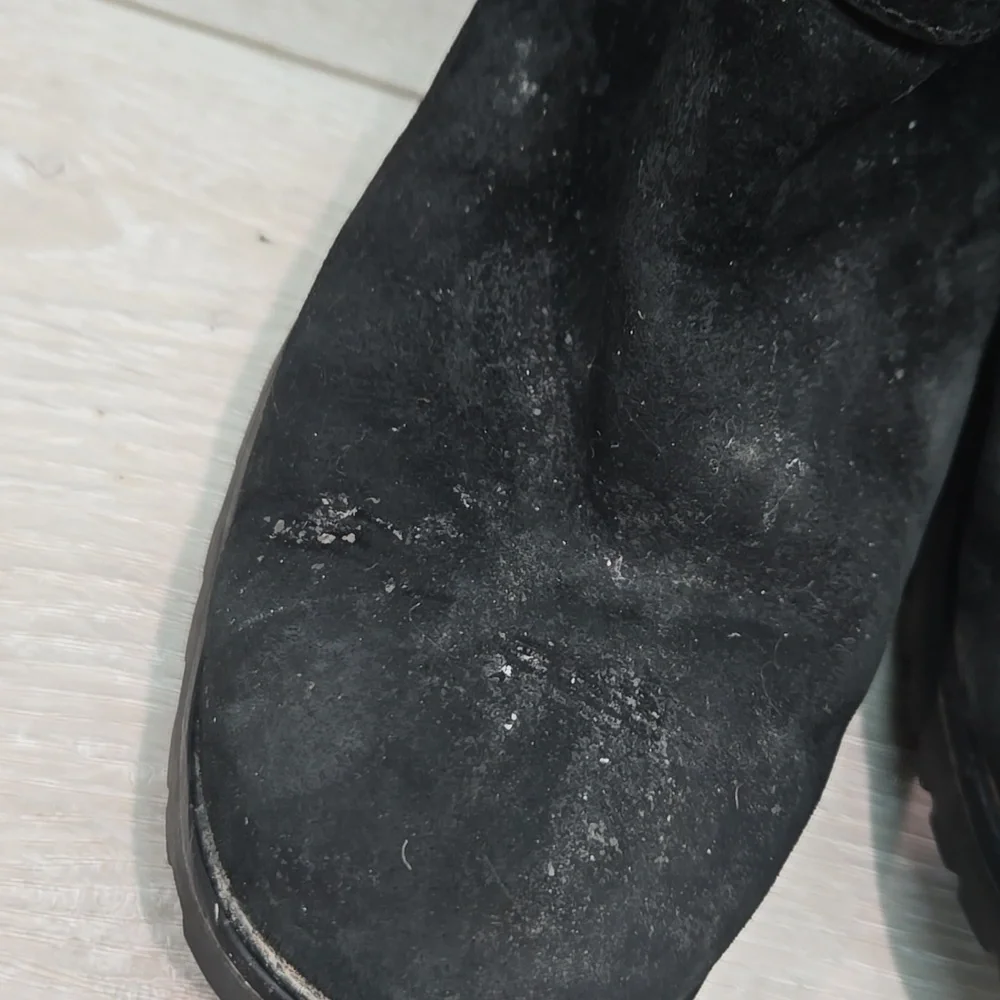 Ugg Australia Women's Jillian 3051 Black Suede Sheepskin Moto Boots Shoes Sz 9